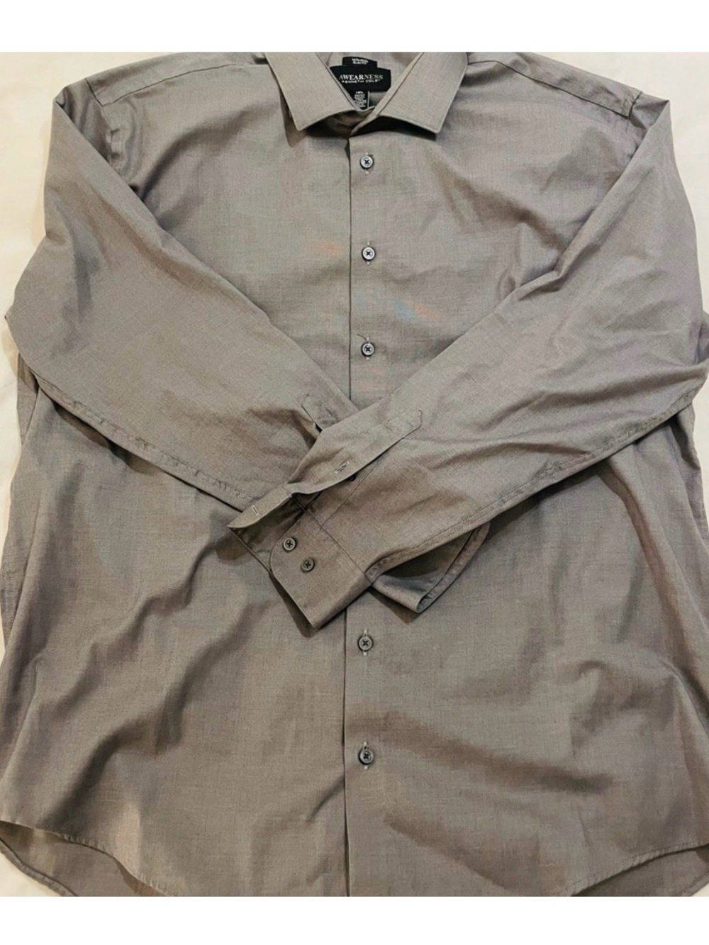 Kenneth Cole Slim Fit Light Gray Dress Shirt